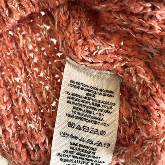 Free People Star Dune Orange Marled knit Sweater Small - Picture 9 of 9